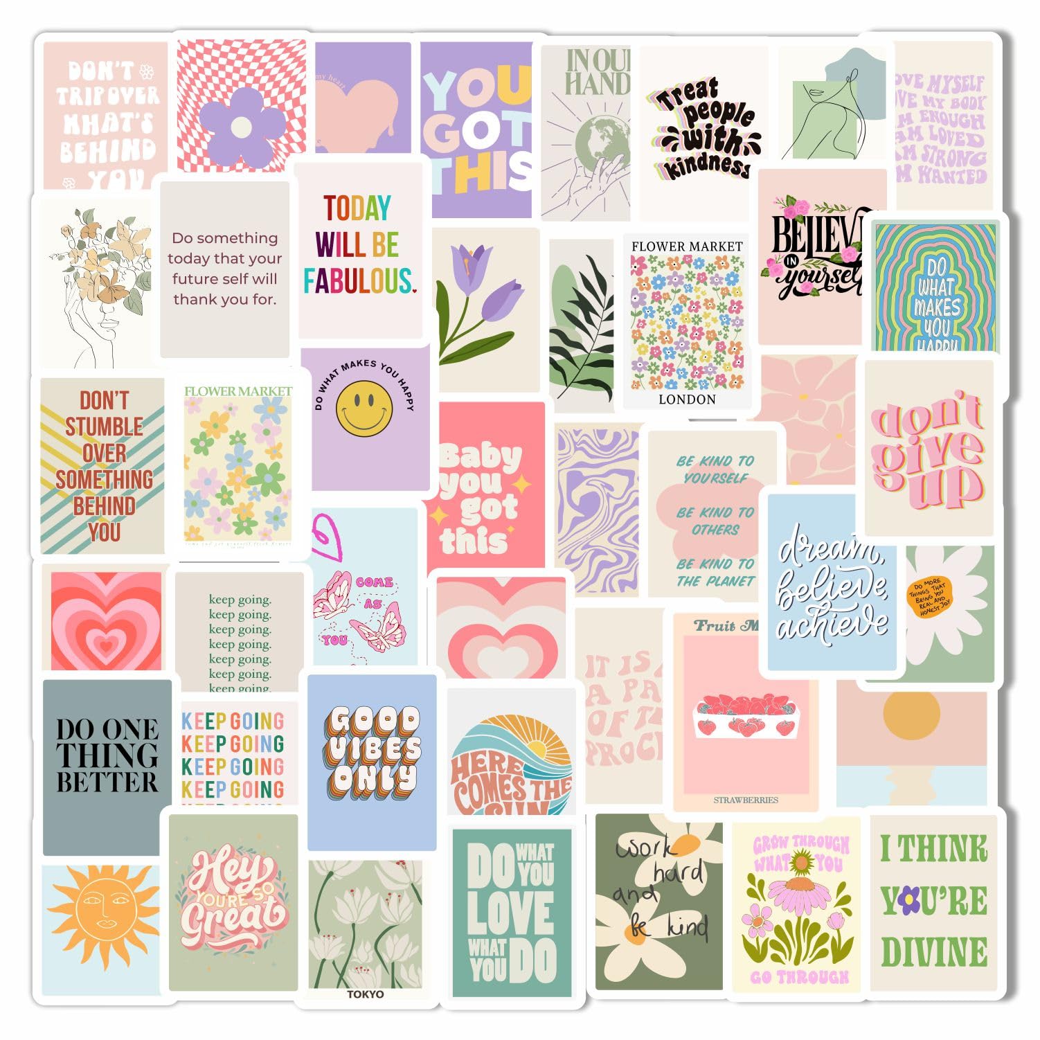 BulbaCraft Inspirational Quote Stickers for Water Bottle and Laptop - Inspirational Quote Party Favors & Decorations, Waterproof Vinyl Decal, Motivational and Uplifting Stickers, Gifts for Women & Men