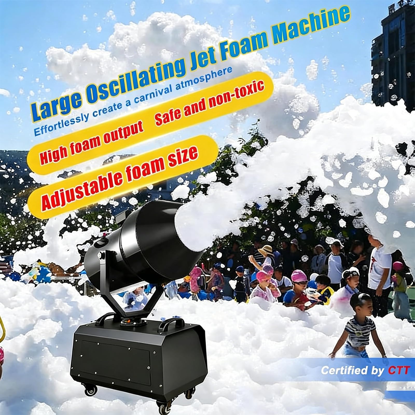2000-W-Party-Schaumspender,Leistungsstarke Bühneneffekt-Schaummaschine,Shaking Head Dj-Equipment Für Weihnachtliche Atmosphäre,Reichweite 80 M²,Reichweite 6–10 M