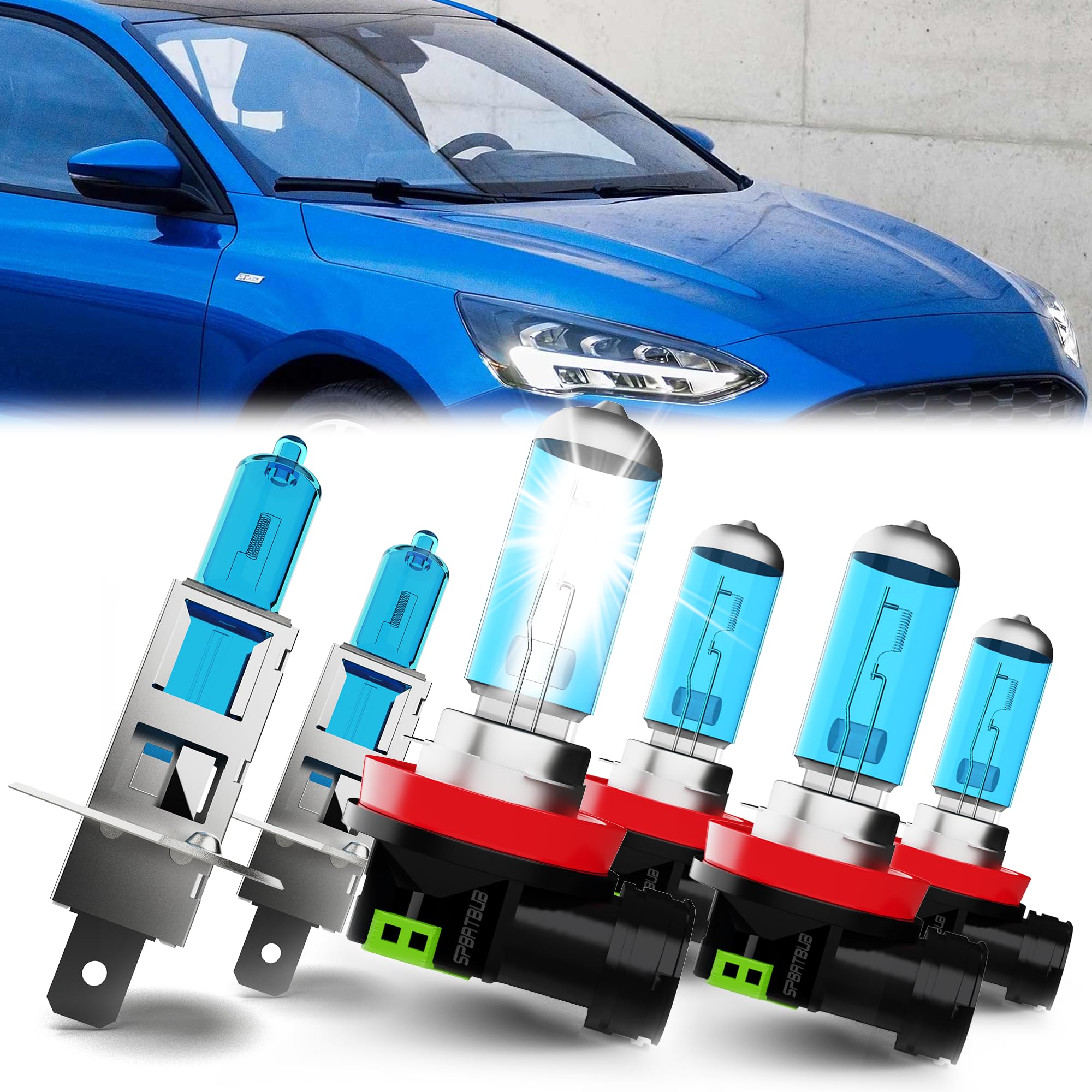 LED Headlight & Fog Light Bulb Kit For Ford Focus 2012-2018 – H1 + H11, 6000K White