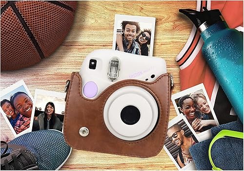 Miniatura 7 de Rieibi Funda de piel sintética Mini 7+, funda protectora para cámara instantánea Fujifilm Instax Mini 7+ con correa de hombro ajustable