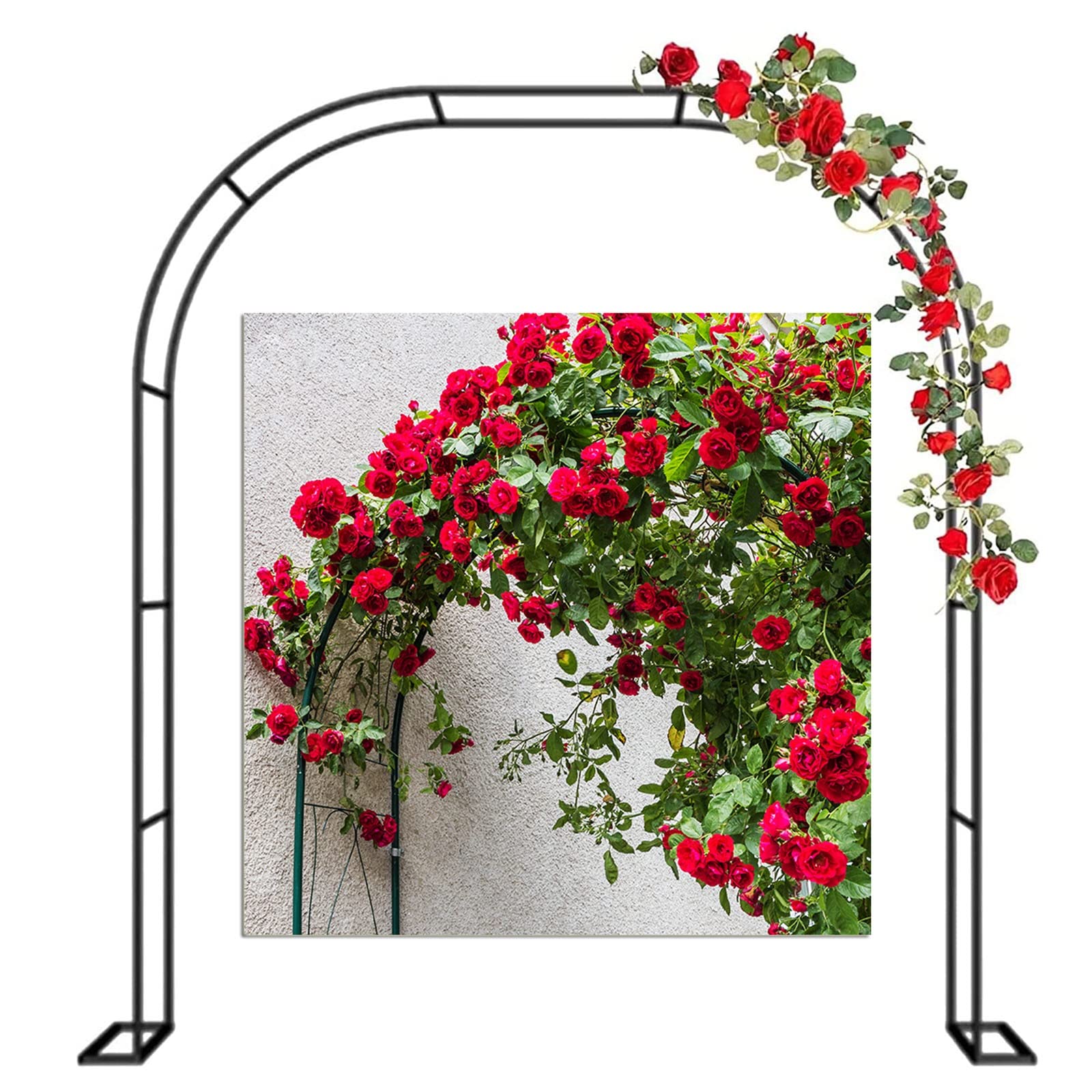 Lyah 120Cm 140Cm 180Cm Metal Garden Arch 200Cm 240Cm 280Cm 350Cm Garden Arches Arbor For Plants Support Roses Climbing, Outdoor Pergola Wedding Decorations Archway (Size : 120X220x40cm)