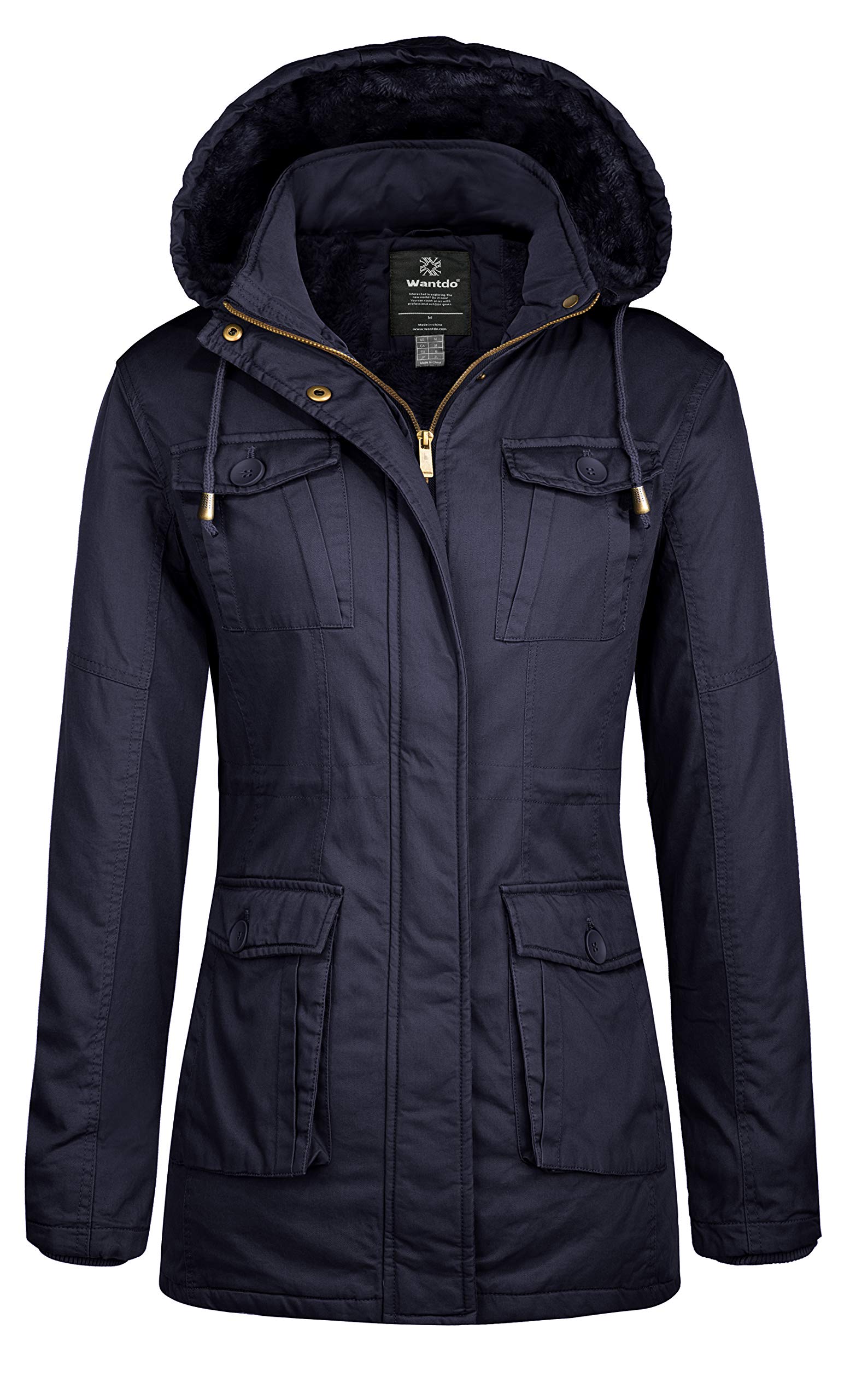 wantdo Women's Winter Parka Coat Sherpa Lined Warm Cotton Jacket with Removable Hood-picture-32