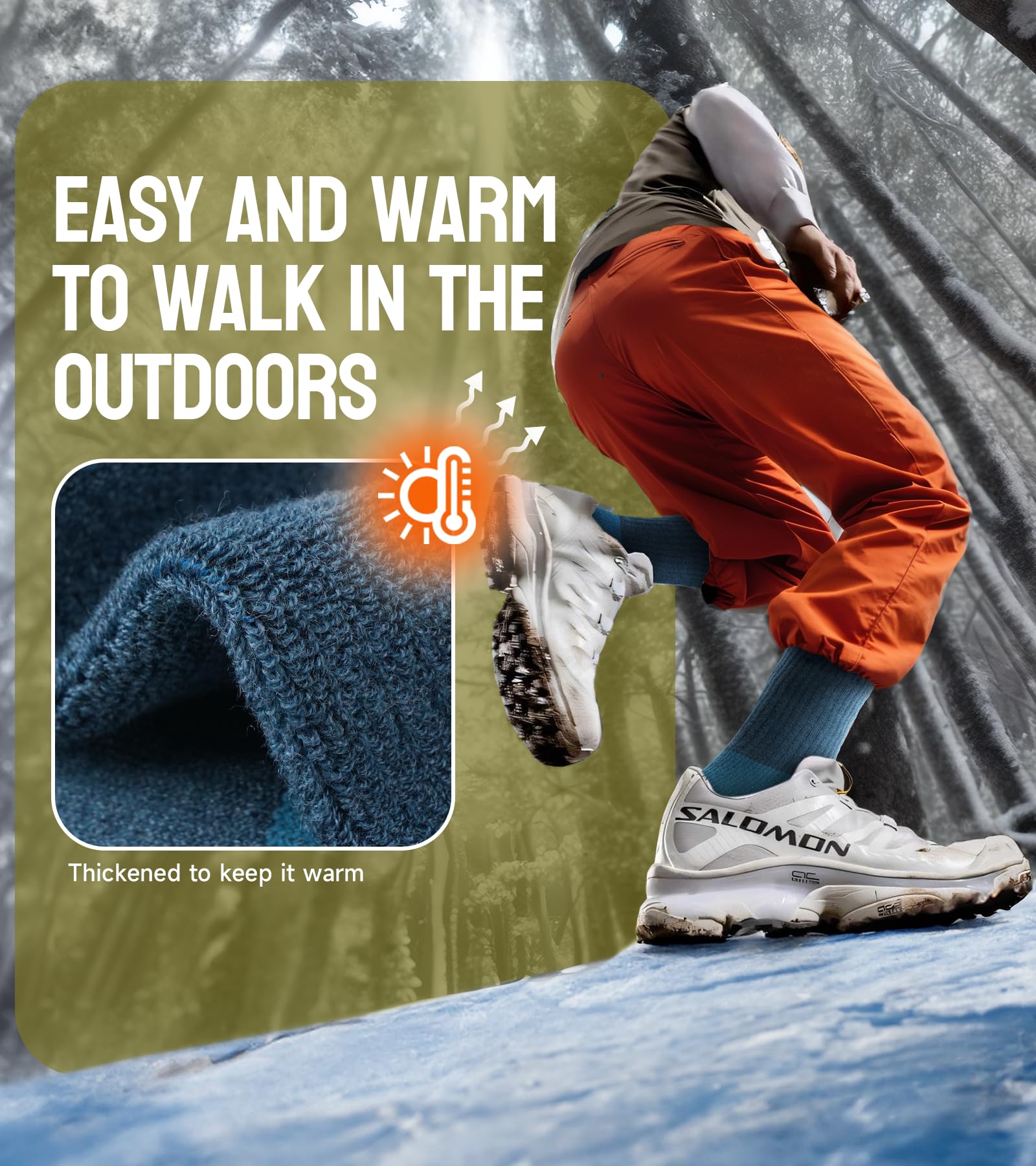 TANSTC Calze in Lana Merino, Calzini Invernali Classici, Traspiranti, per Uomo e Donna, Antiscivolo, Nero/Grigio/Colorato. 3 Paia, 35-38 39-42 43-46 47-50