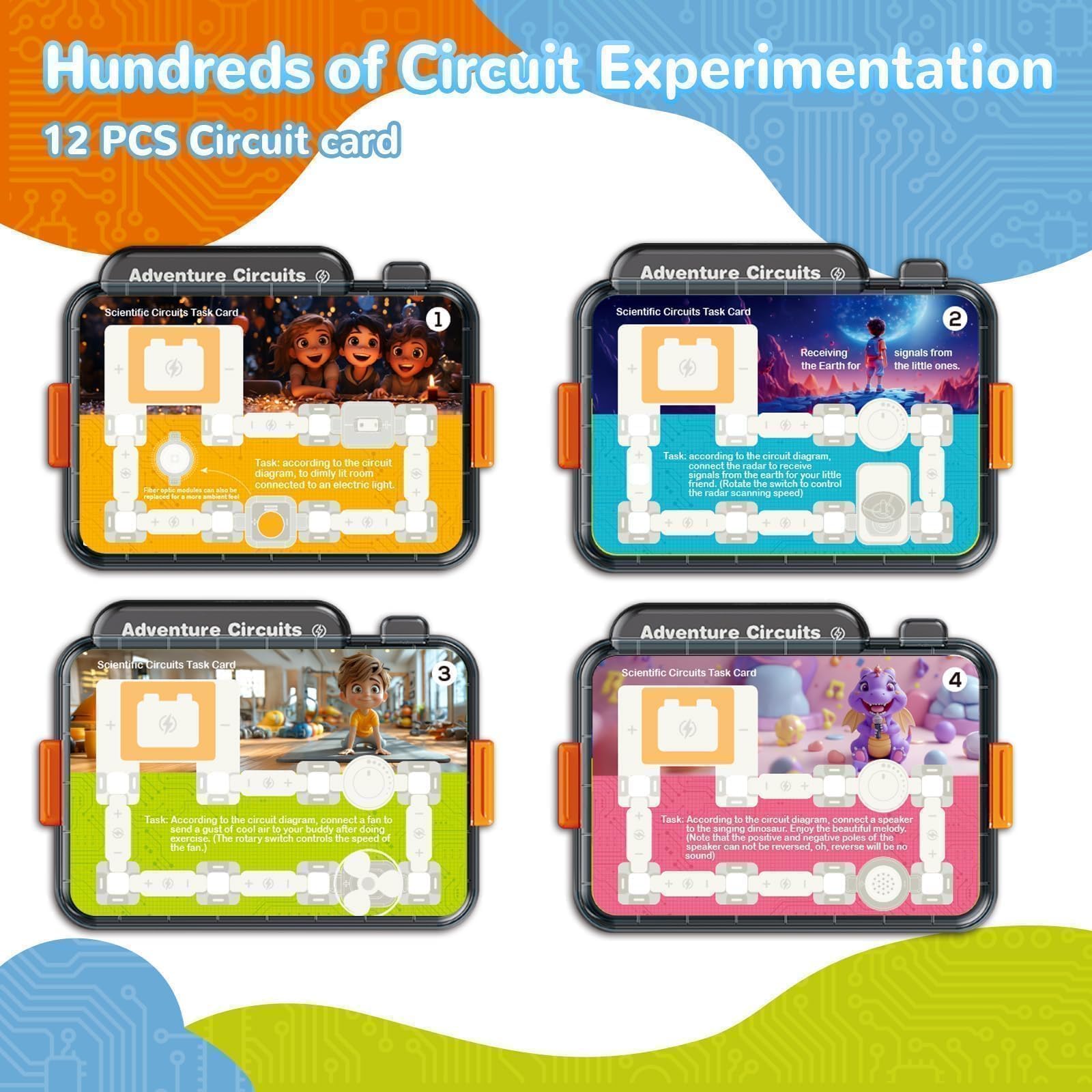 Kit Electrónico para Niños Desde 3 Años, Set Explorador con 58 Piezas + Taladro Eléctrico, Juguete Educativo Stem con Estación de Trabajo de ABS - Regalo Ideal para Jardín Infantil y Hogar