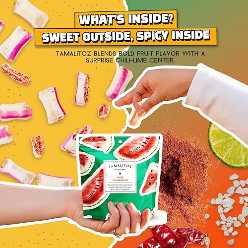 Vista 202 de Tamalitoz de Sugarox - Paquete de 8 caramelos duros hechos a mano con mango dulce y picante hecho a mano con chile en polvo, lima y sal marina.