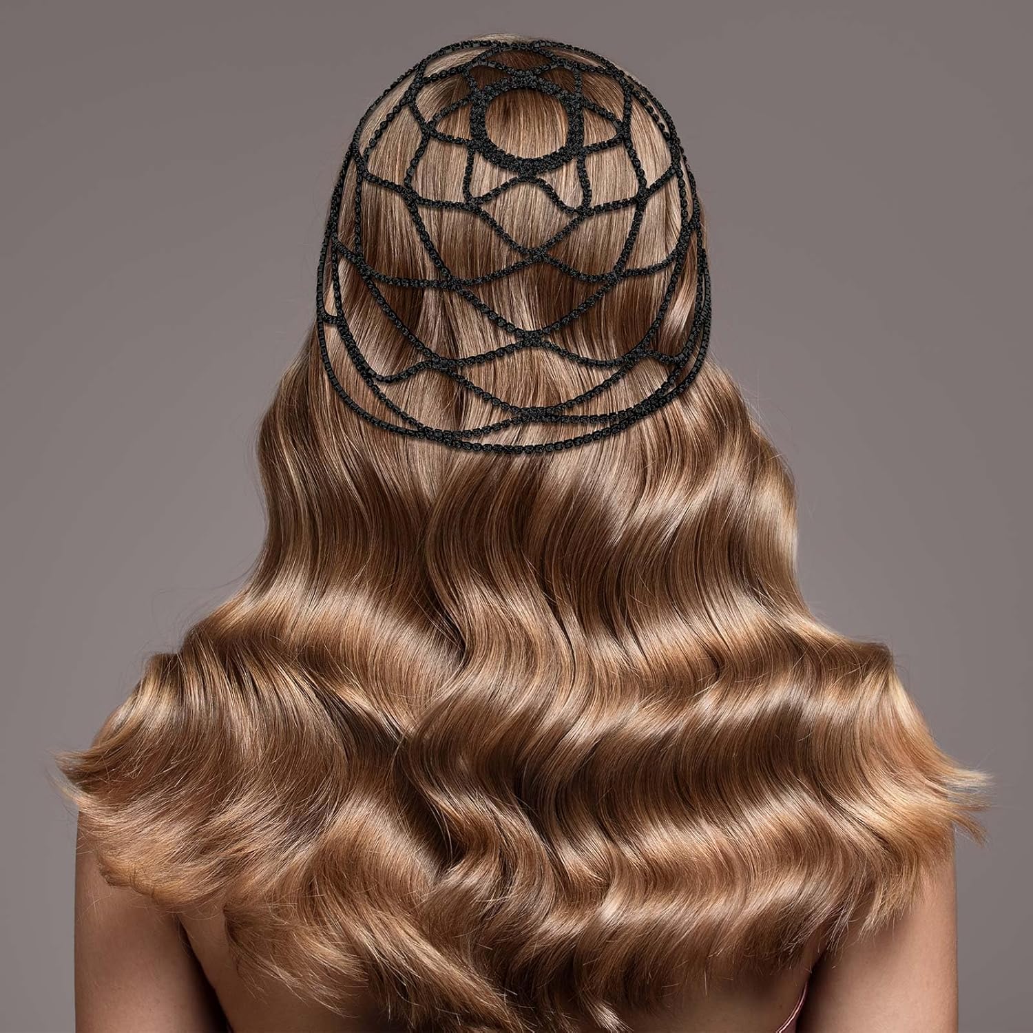 Juexica Rhinestone Flapper Headpiece Chainmail Headpiece 1920s Showgirl Accessories for Women Head Chain Jewelry(Black) - Image 7