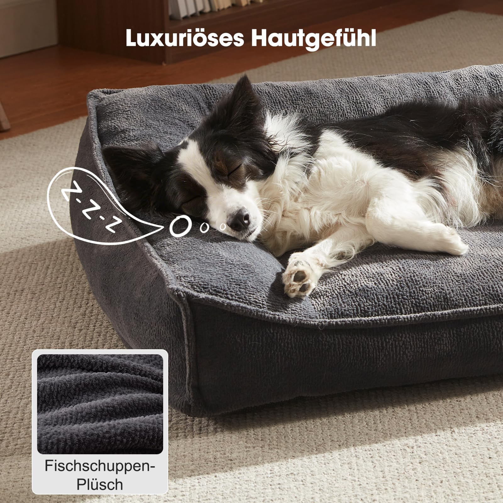 Cama Perro Mediano,Cama para Perros Ergonómica Gruesa,97x71x22cm