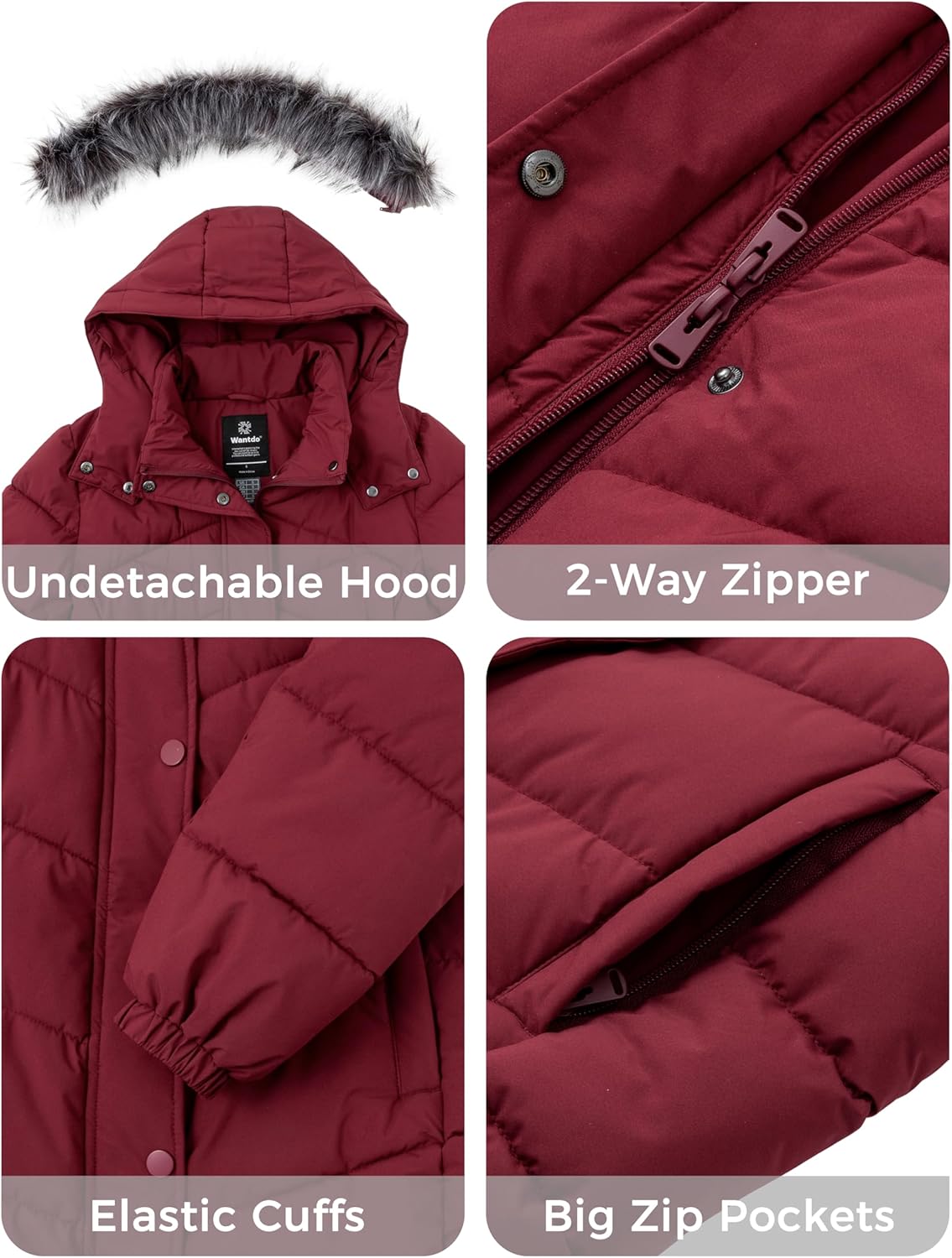 wantdo Women's Long Winter Coat Waterproof Warm Quilted Puffer Jacket (Available in Plus Size) - Image 7