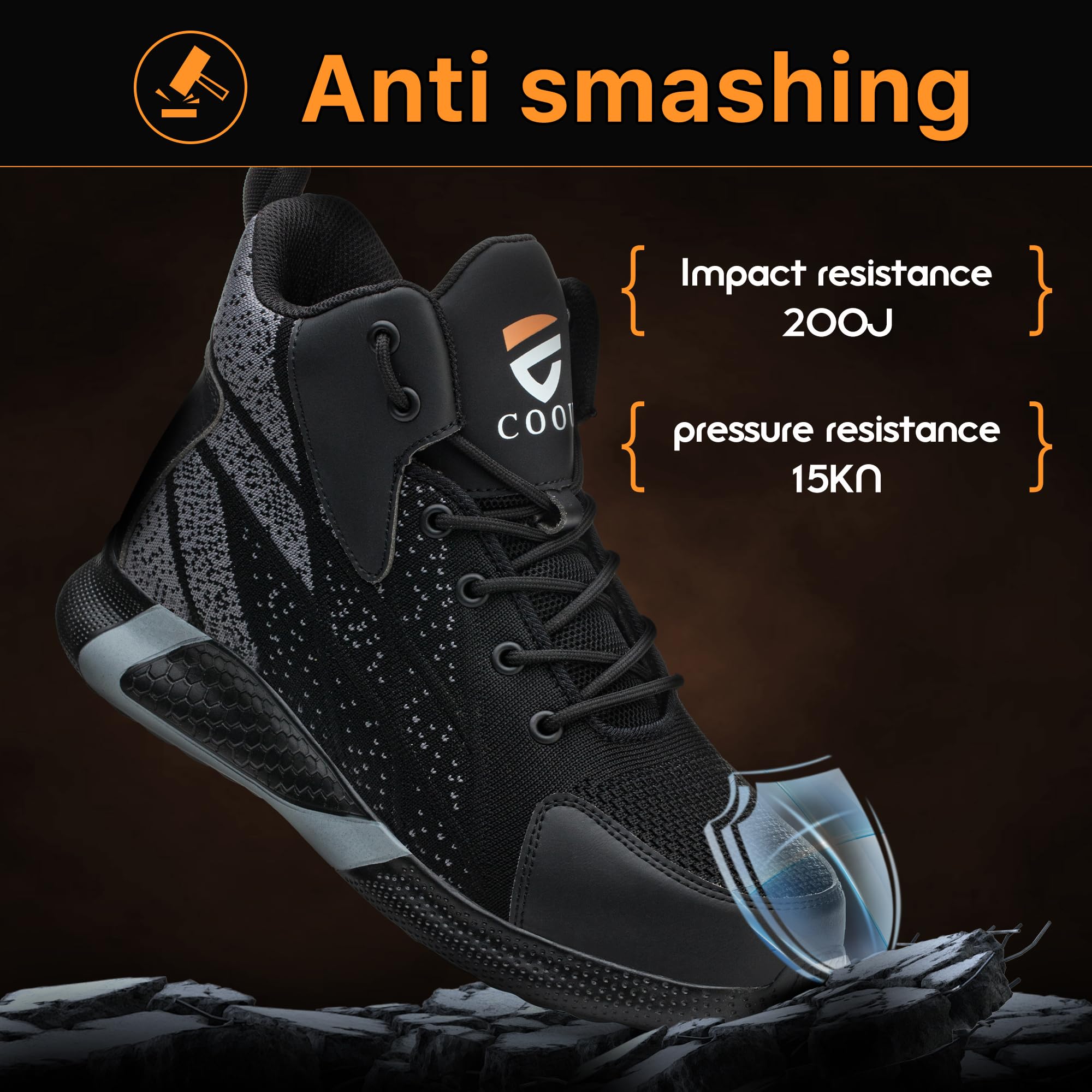 Scarpe Antinfortunistiche Uomo Alte Scarpe da Lavoro Donna Comode Leggere con Punta in Acciaio Traspiranti Scarpe Sicurezza