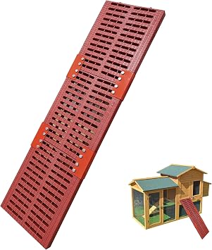 Chicken Coop Ramp for Hens, Non-Slip Heavy-Duty Chicken Ladder with Cleats, Waterproof Chicken Ramp for Chicken Coop, Easy Climb Duck Ramps for Outdoor HenhouseNarrow-Red