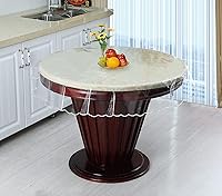 Vista 2 de Mantel protector de plástico transparente para mesa redonda, mantel de vinilo para cocina y mesa del hogar, 54 x 54 pulgadas