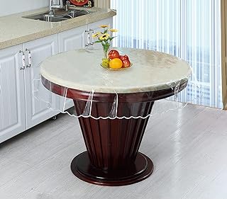 Clear Table Protector Thick Transparent - Plastic Tablecloth Waterproof and Oil-Proof Perfect for Round Dinner Table and Writing Desk – 54 Inch