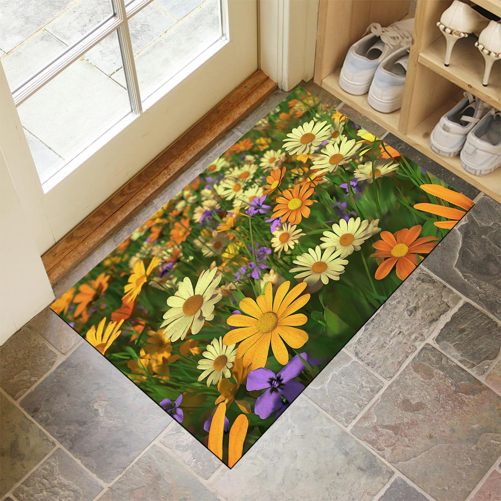 Tapis de sol 80x120 cm résistant lavable pour porte d'entrée et couloir de maison