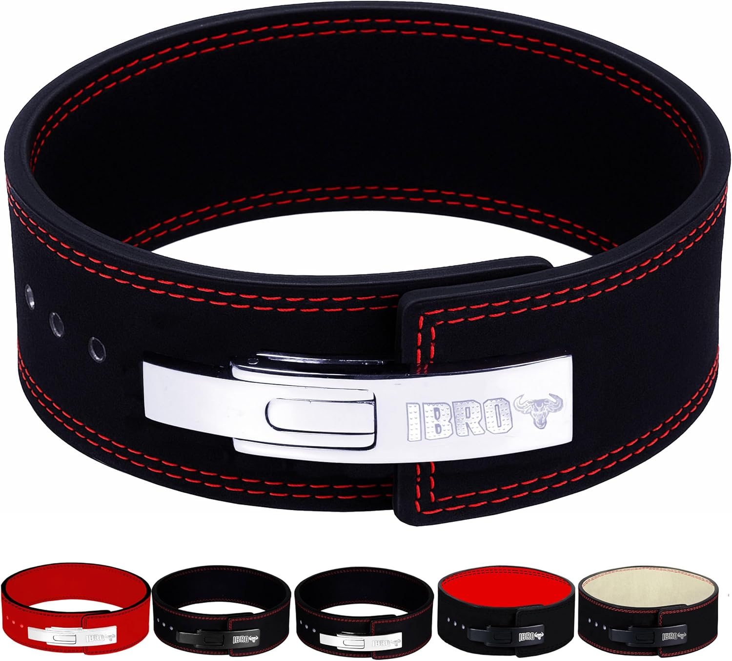 IBRO Powerlifting Lever Gym Belt – Power 8MM, 10MM or 13MM Extreme Heavy Duty Genuine Leather Belts - Squats Deadlifts Bodybuilding Weight Lifting IPF Power Lifting Strongman for Men