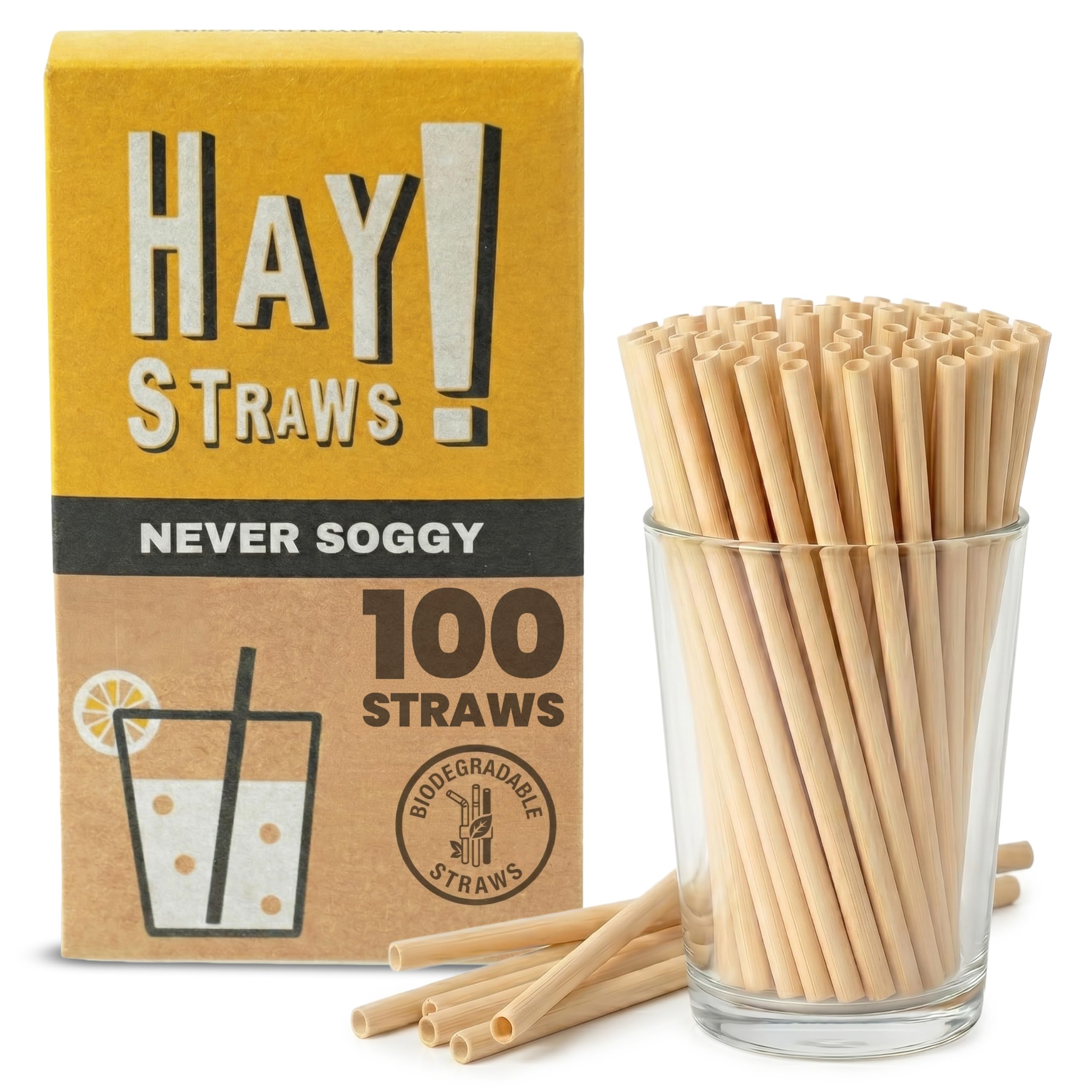 HAY! STRAWS Hay! cannucce Naturale, 5 "