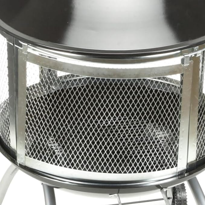 Brasero de exterior con puerta corrediza y tapa superior 28 pulgadas miniatura 8