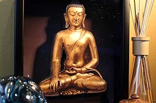 Meditating Praying Asian Buddha Peace Serenity Oriental Buddhism Siddhartha Gautama 3D Art Zen Meditation Statue House Office Wall Art Deco