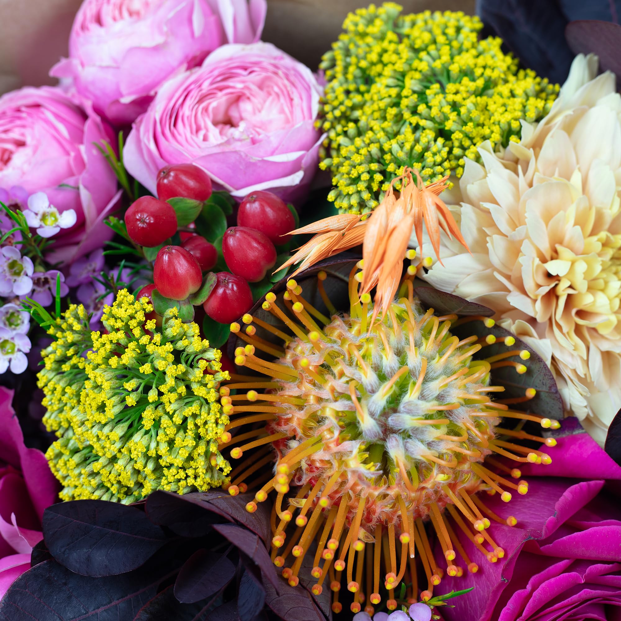 Bouquet « Fire Crush », taille L, longueur de la tige : env. 50 cm, bouquet de fleurs fraîches