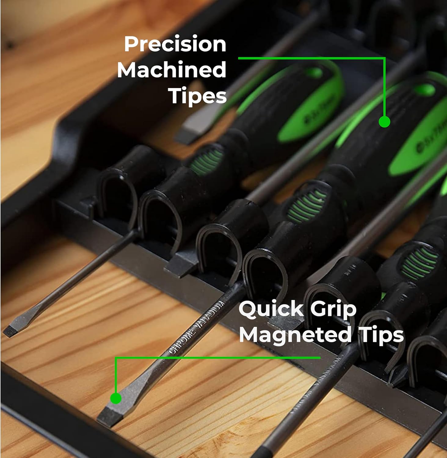 TOOLZILLA Set di cacciaviti magnetici professionali da 9 pezzi e custodia per il trasporto… Screwdriver set of 9 - Immagine 4