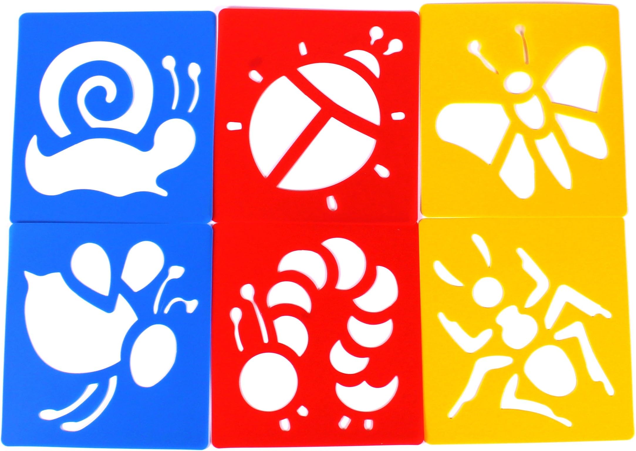 Plastic Bug Creepy Crawlies Art Stencils Template Set for Drawing Pack of 6 by BCreative ®
