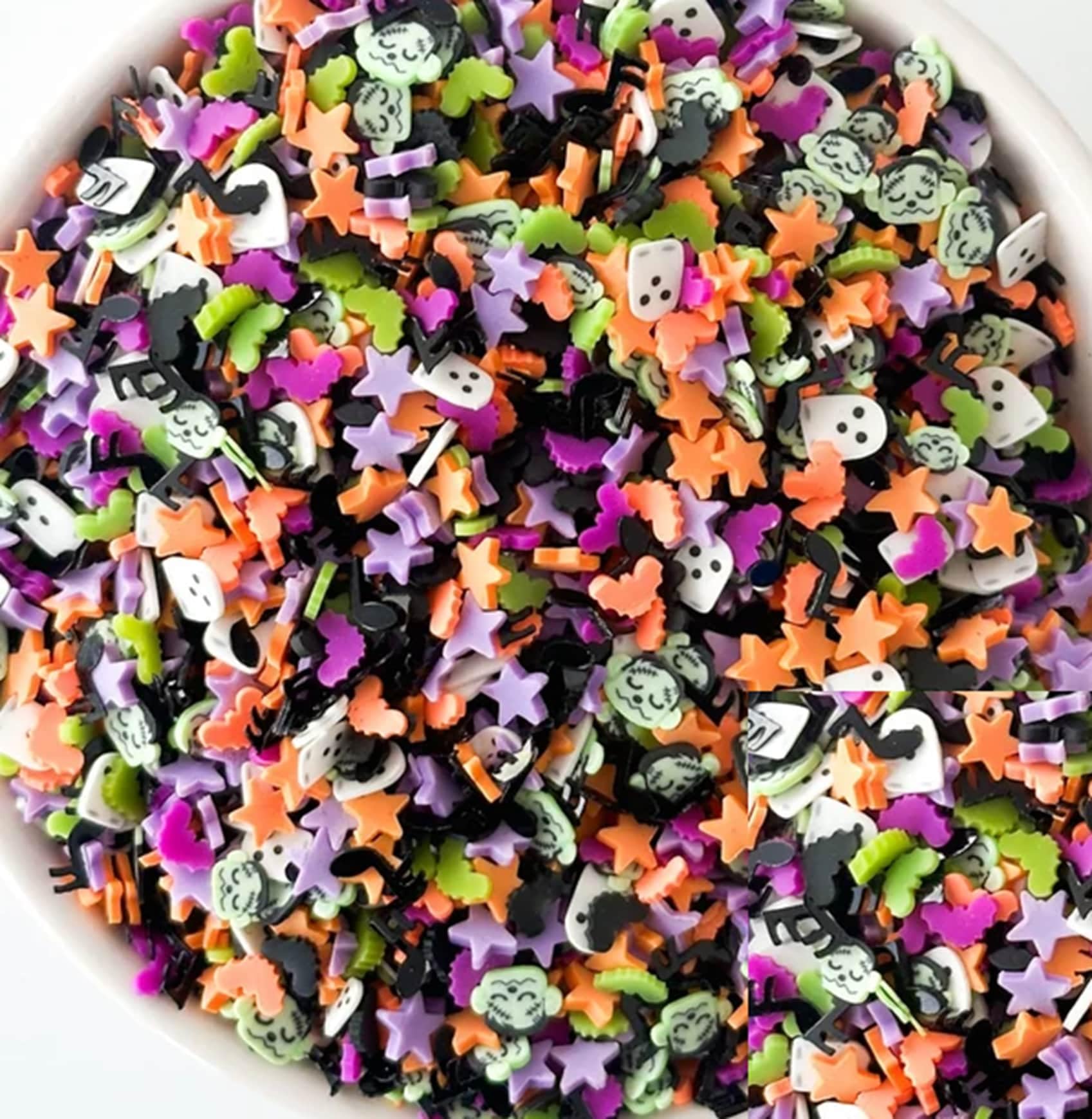 YourSchoiceVi 15 Gram Halloween Ghost Pumpkin Polymer Clay Slices, Ghost Pumpkin Sprinkles, Halloween Polymer Sprinkles, Nail Art Faux Craft NOT Edible