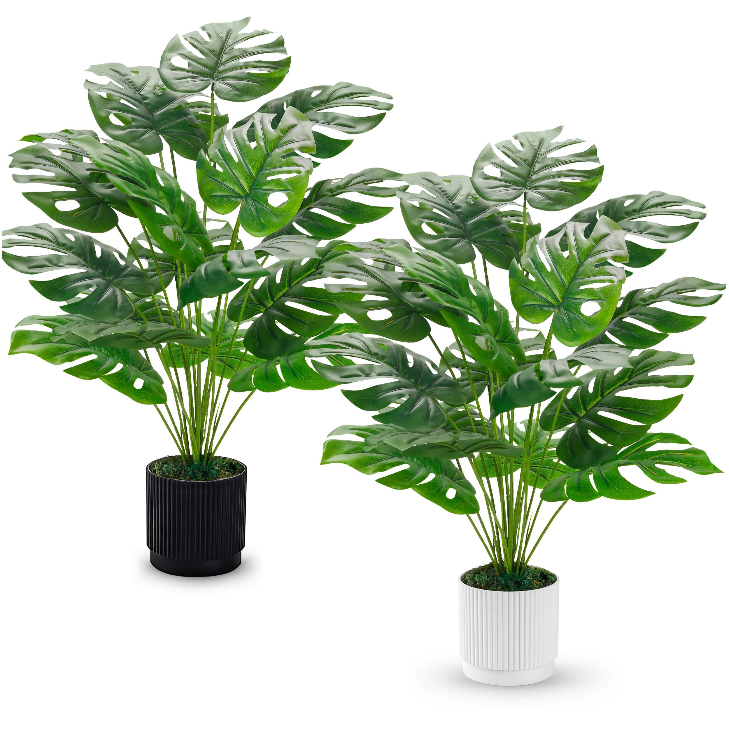 BTSD-home Plantes artificielles Monstera de 71 cm, grandes plantes artificielles hautes pour la décoration d’intérieur et d’extérieur de la maison, du bureau, de la salle de bain et de la chambre