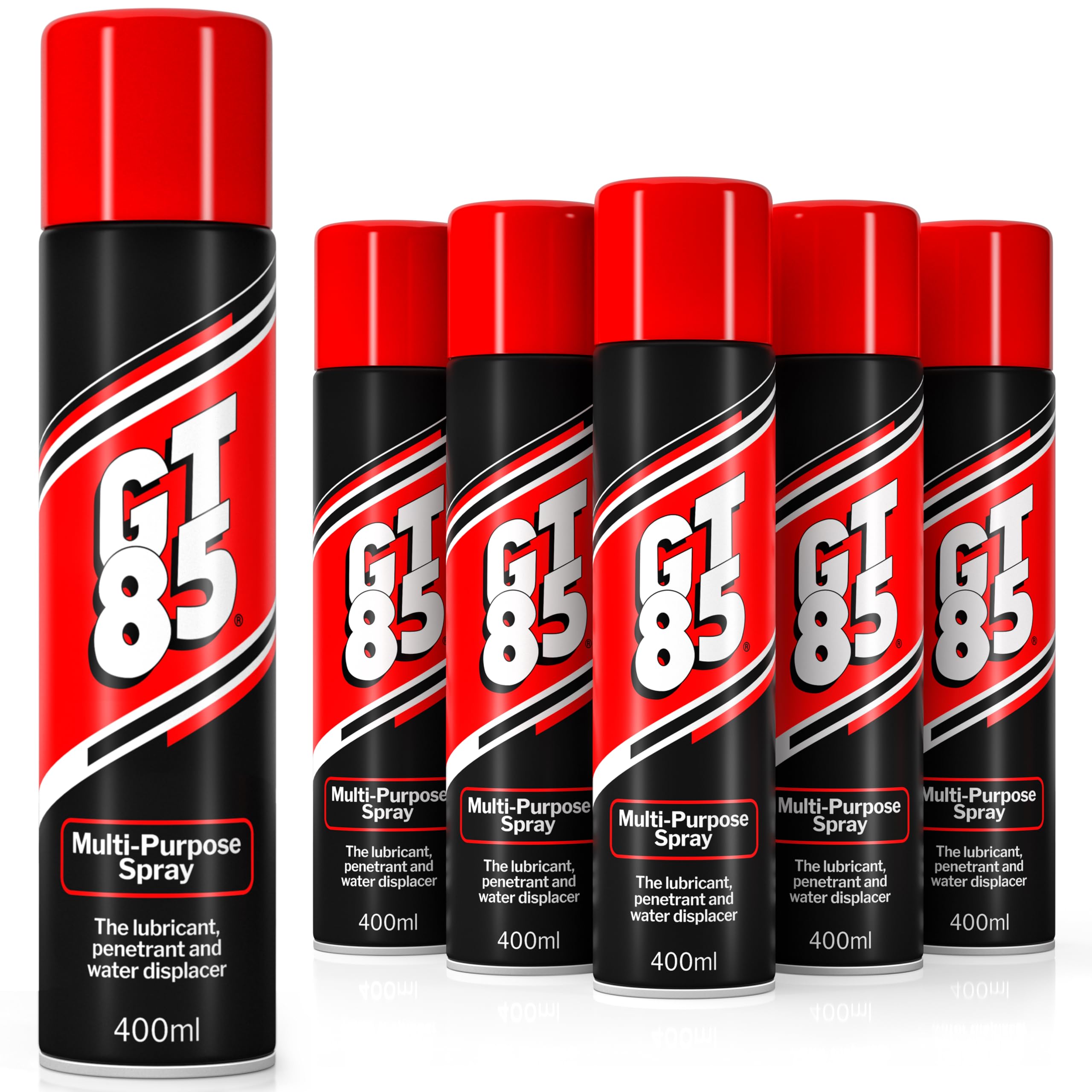 GT85 Multi-Purpose Oil Spray 400ml, Clean, Lube & Protect Metal and Composite Parts, Rust Prevention and Lubricant for Bike Accessories & Tools (Pack of 6)