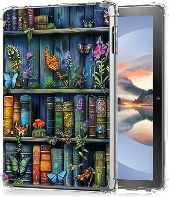 Clear Case for 7" All-New Kindle Paperwhite 12th Generation, 2024 and Kindle Colorsoft Signature Edition, Transparent TPU Silicone Protective Shell Shockproof Cover Case, Book Flower