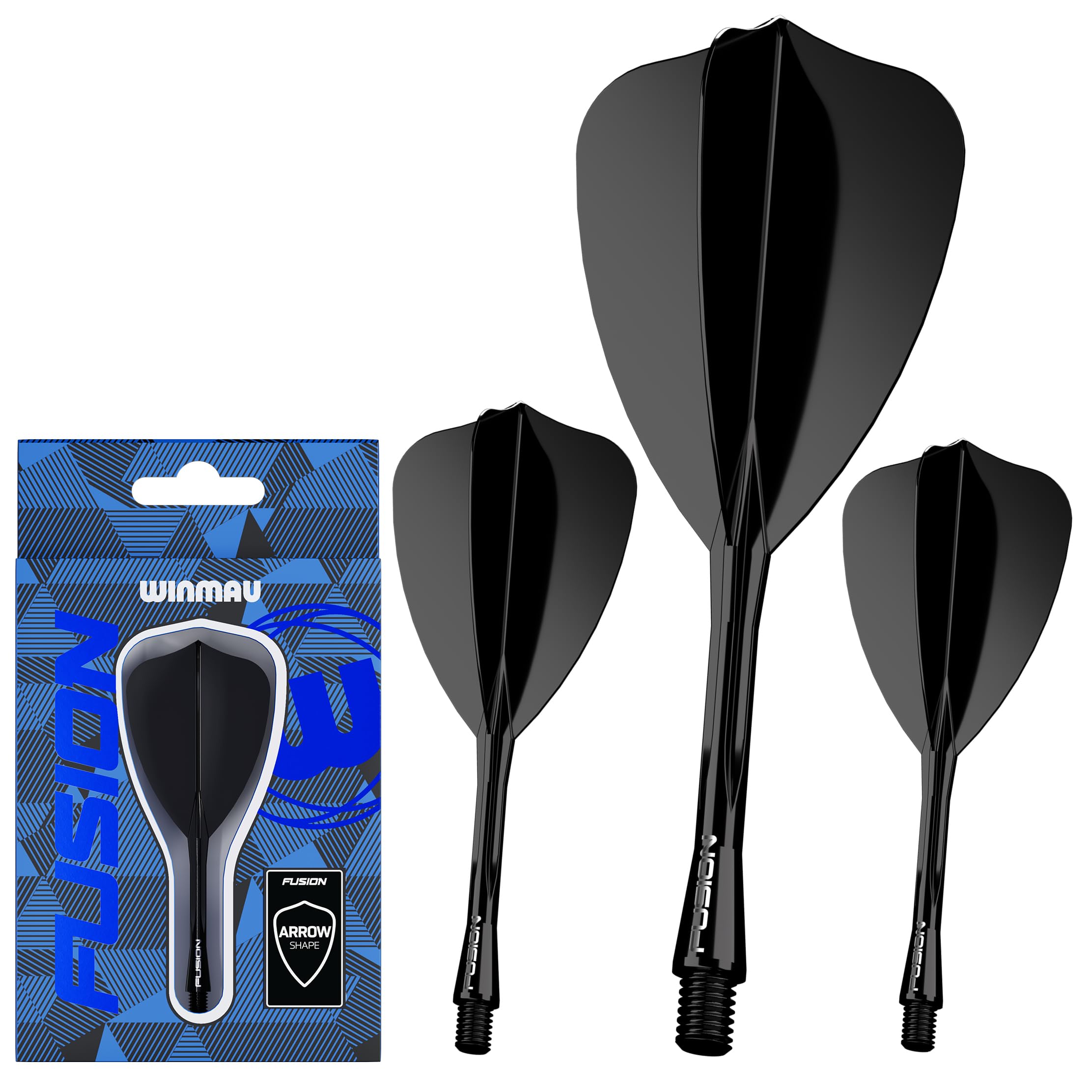 WINMAU Darts Fusion Integrated Flight & Shaft System - Arrow Shape & Design - Yellow Colour, Short Length