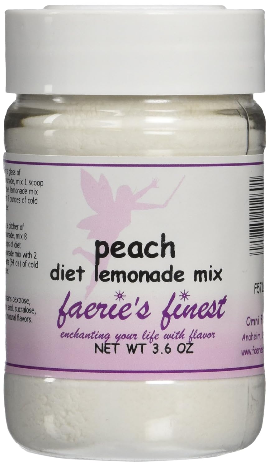 Faeries Finest Peach Diet Lemonade Mix, 3.6 Ounce Coffee