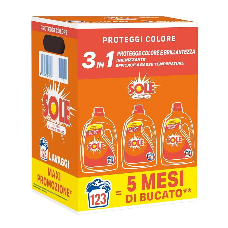 Sole Detersivo Lavatrice Proteggi Colore 123 Lavaggi — formula salva colore