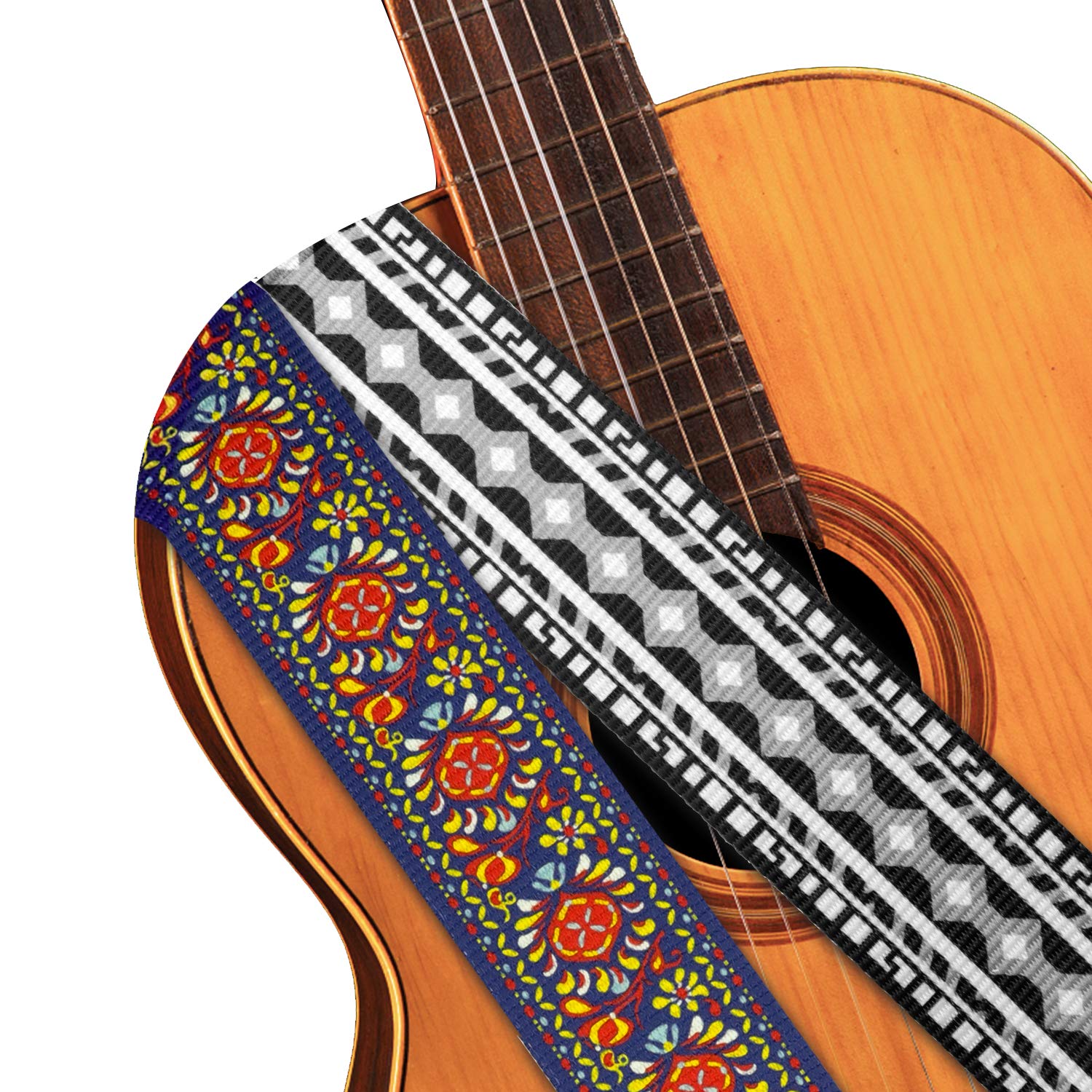 black and red guitar strap