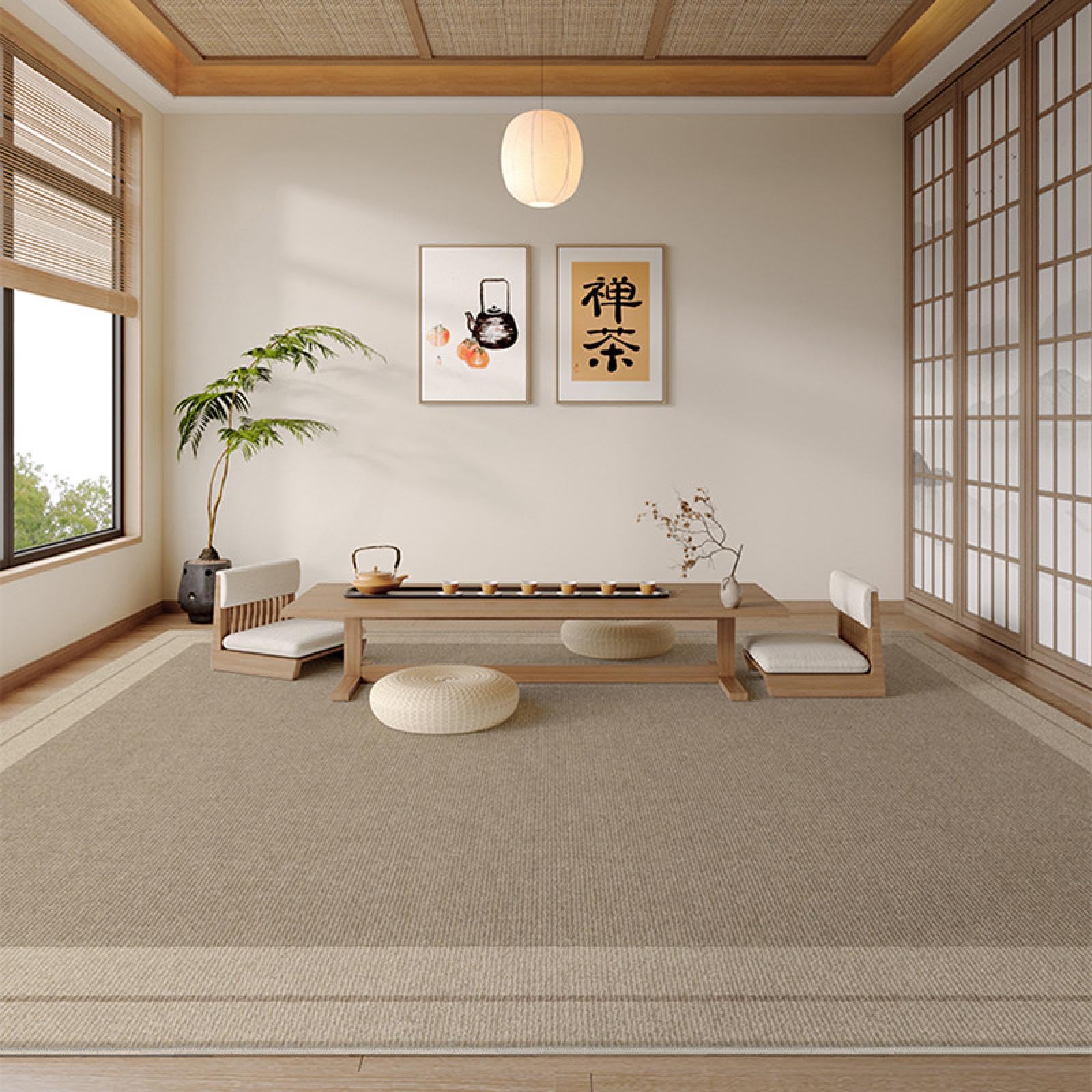 Tapis de chambre de couleur unie 80x120 cm au design épuré chic