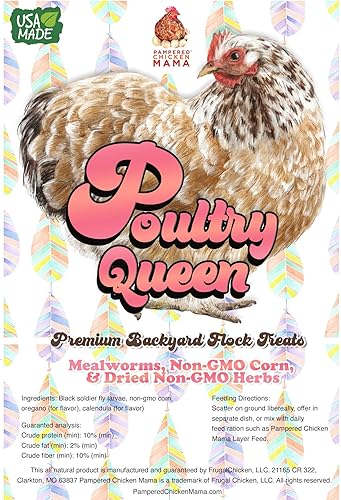 Miniatura 9 de Pampered Chicken Mama Gusano de harina, maíz, lino y hierbas sin OMG (10 libras) para pollos de patio trasero, alimentación de capa saludable y
