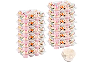 Moretoes (12 Pack x 25 Sets) Stackable 12 Pack Cupcake Containers