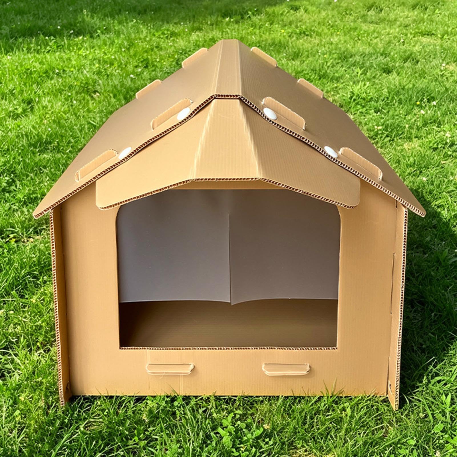 Katzenhöhle für Futter im Freien – Futterhaus für Tiere mit Schrägdach, wetterfest – Unterschlupf für Futternapf Katze Outdoor | für Garten, Straße, Gemeinschaftspark, Patio