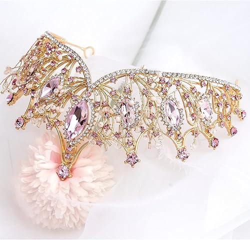 Vista 44 de COCIDE Corona de plata para mujer, corona barroca de reina y tiara para mujer, diadema de cristal, corona de sirena, tiaras de princesa, accesorios