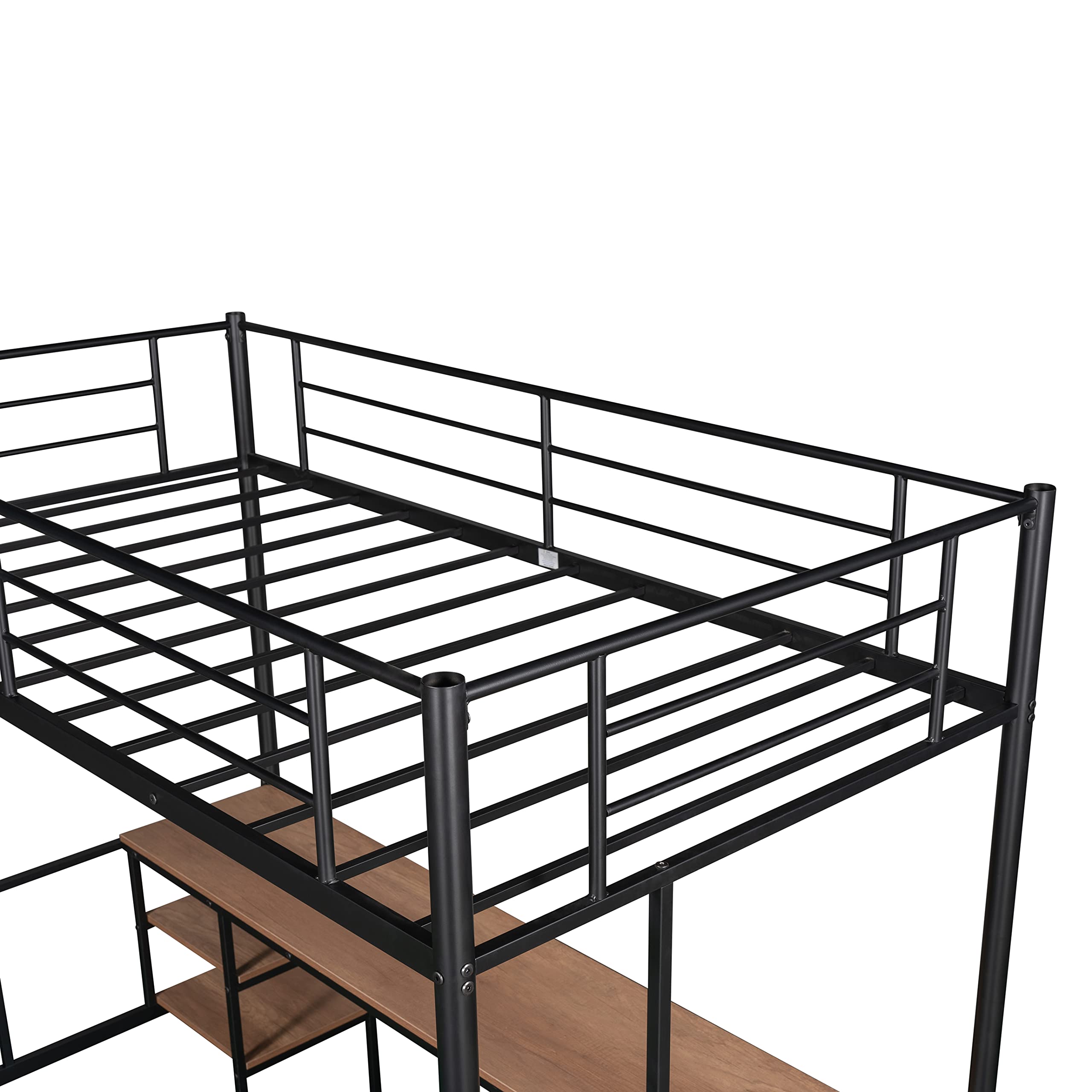 Buy Twin Loft bunk Bed,Metal Loft Bed Frame,Loft Bed with Desk and