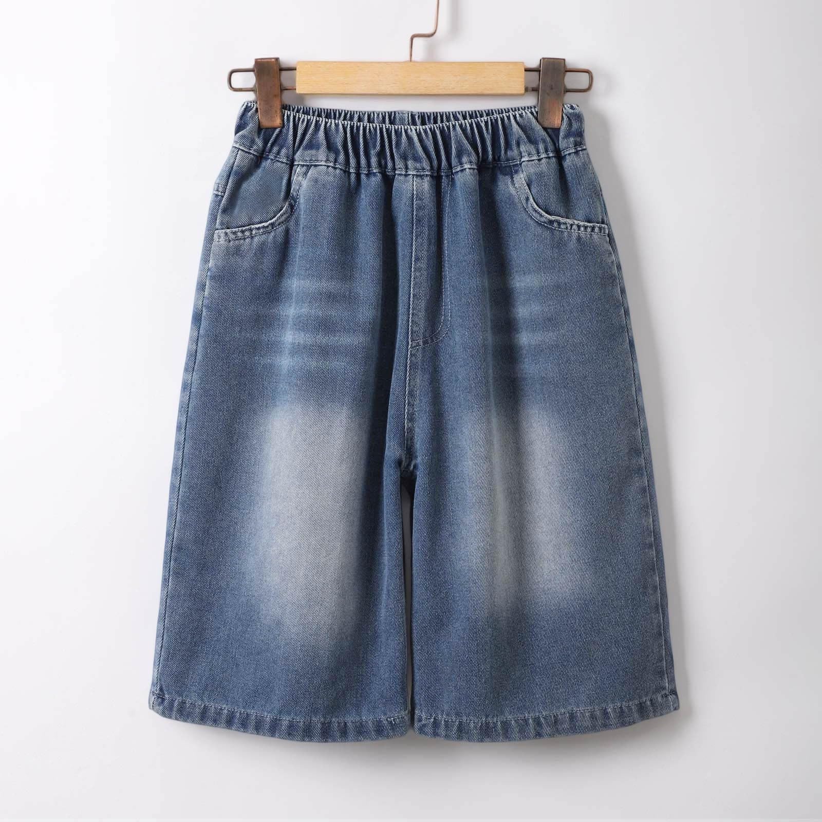 Générique Short Baggy en Jean pour GarçOns Short Baggy Garcon Pantalons Court Baggys LéGer Pantalon Jeans 3/4, Bermuda Jeans GarçOns Bleu Enfant Mode Denim Pantacourt Streetwear Outdoor 5-14Ans