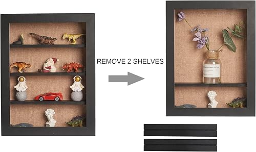 Miniatura 4 de Cajas de sombra grandes de 11 x 14 pulgadas, caja de sombra con estantes, caja de memoria profunda con estante móvil para recuerdos, flores, boda