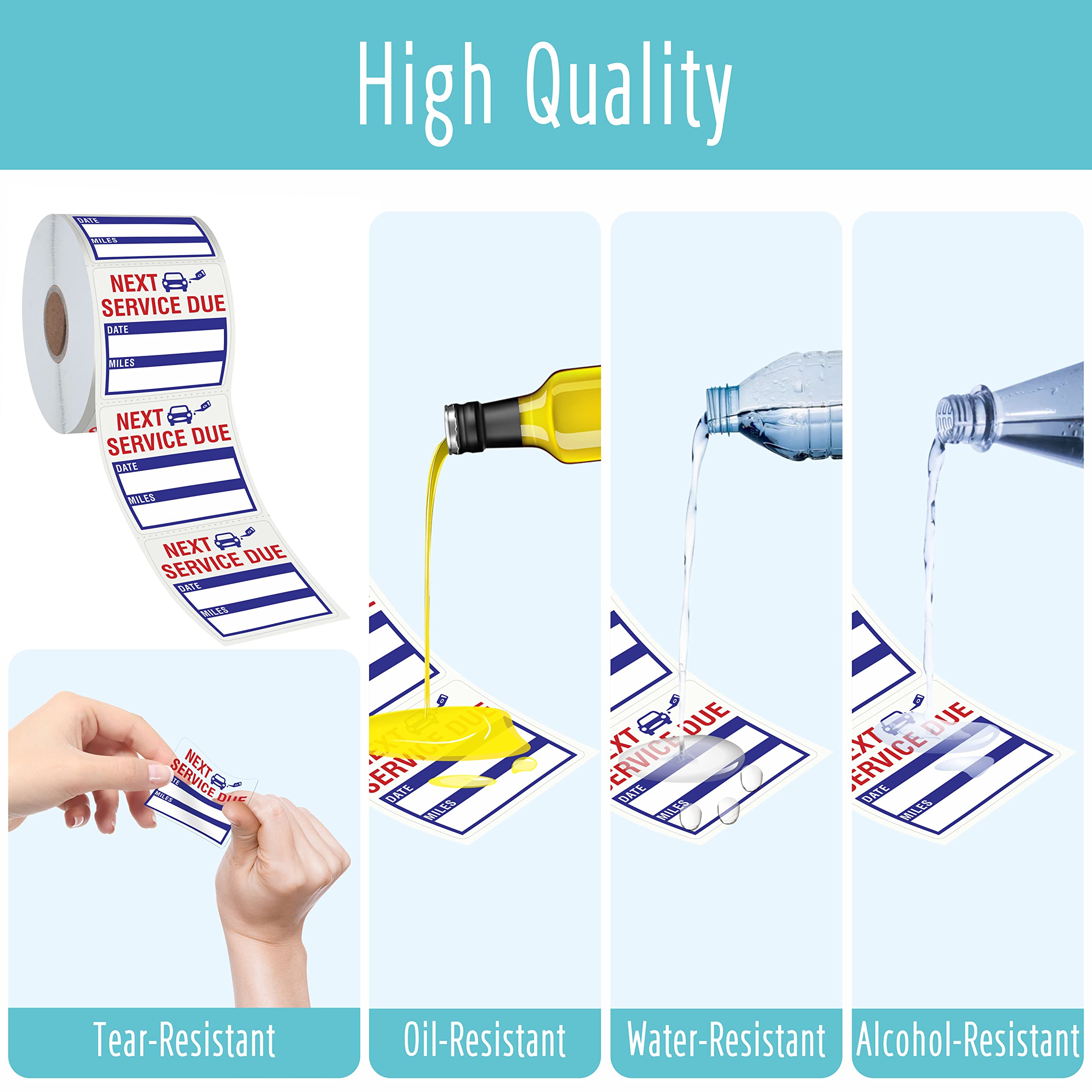 Oil Change Label Sticker Auto Maintenance Next Service Due - Foto 9