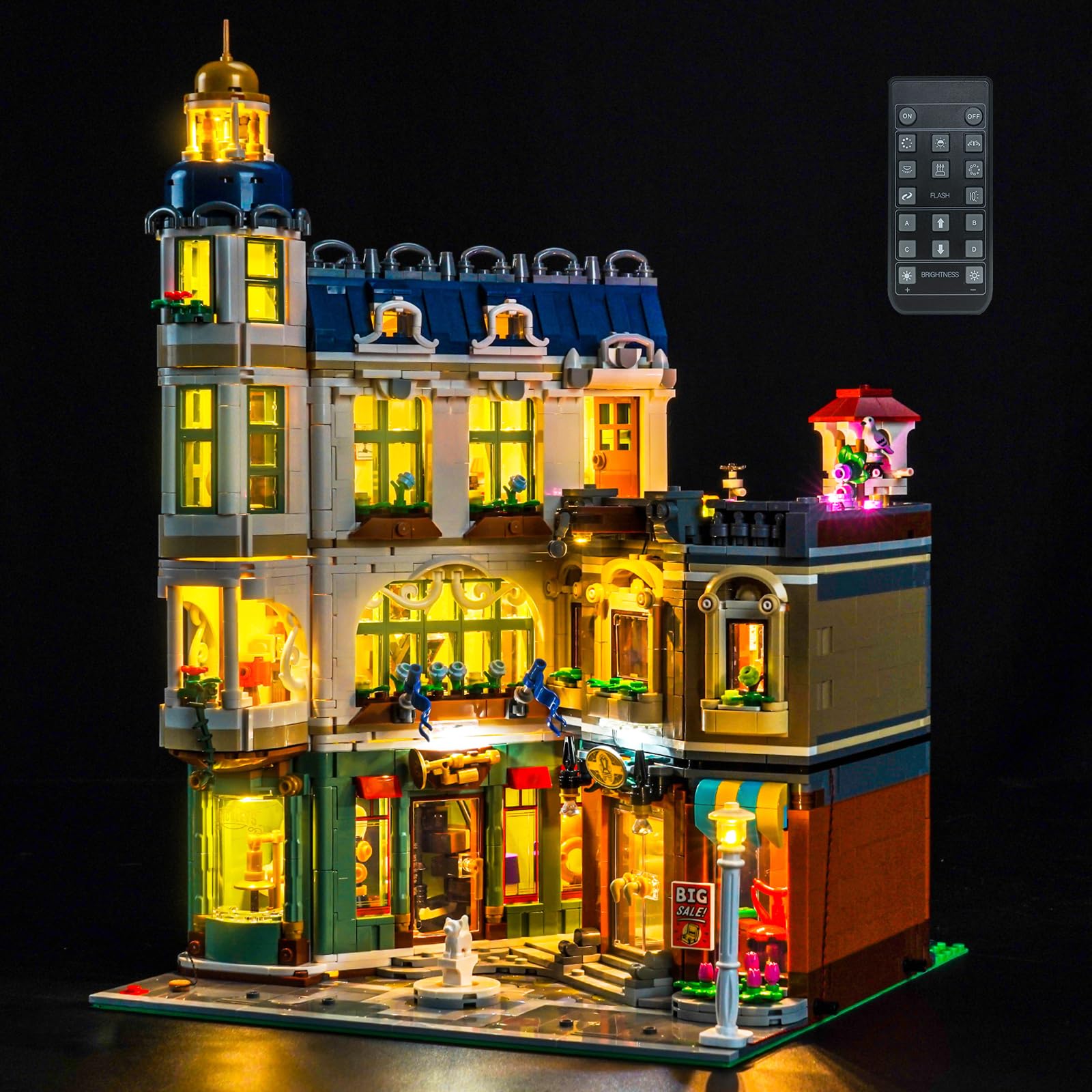 LocoLee RC LED Light Set Compatible with Lego 11371 Shopping Street LED Decoration Lighting Kit Compatible with Lego Icons 11371 Building Blocks Model