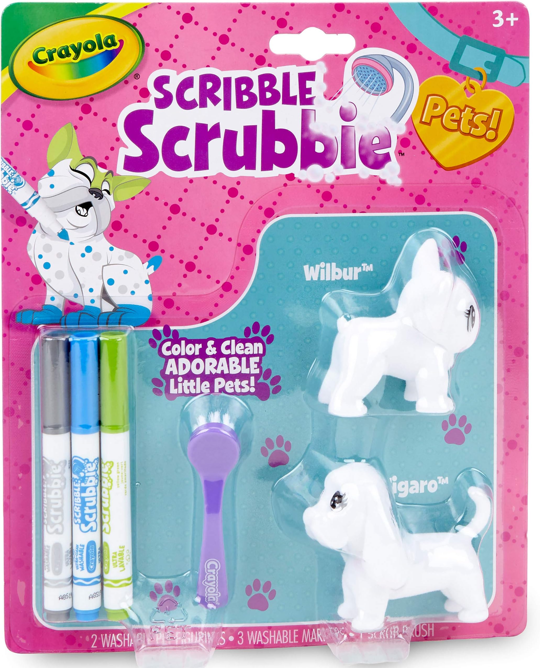 Crayola Scribble Scrubbie Pets, Dog Pack Animal Toy Set, Boys & Girls Stocking Stuffers