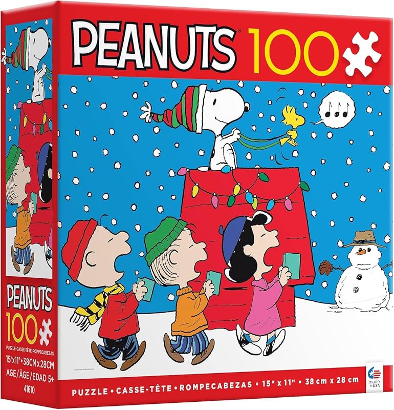 Ceaco - 100 Piece Snoopy Jigsaw Puzzle for Kids Ages 6-8 | Officially Licensed, Made in USA, Recycled Puzzle Board, Finished Size 11 x 15 in, Fine Motor Skills, Educational Giftable