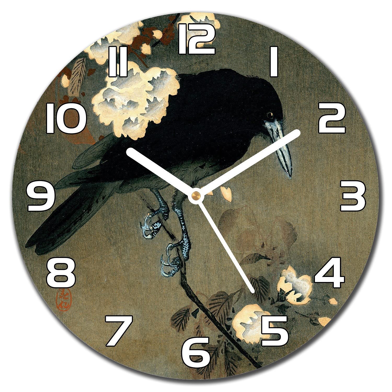 Horloge en verre de sécurité 30 cm durable avec aiguilles blanches