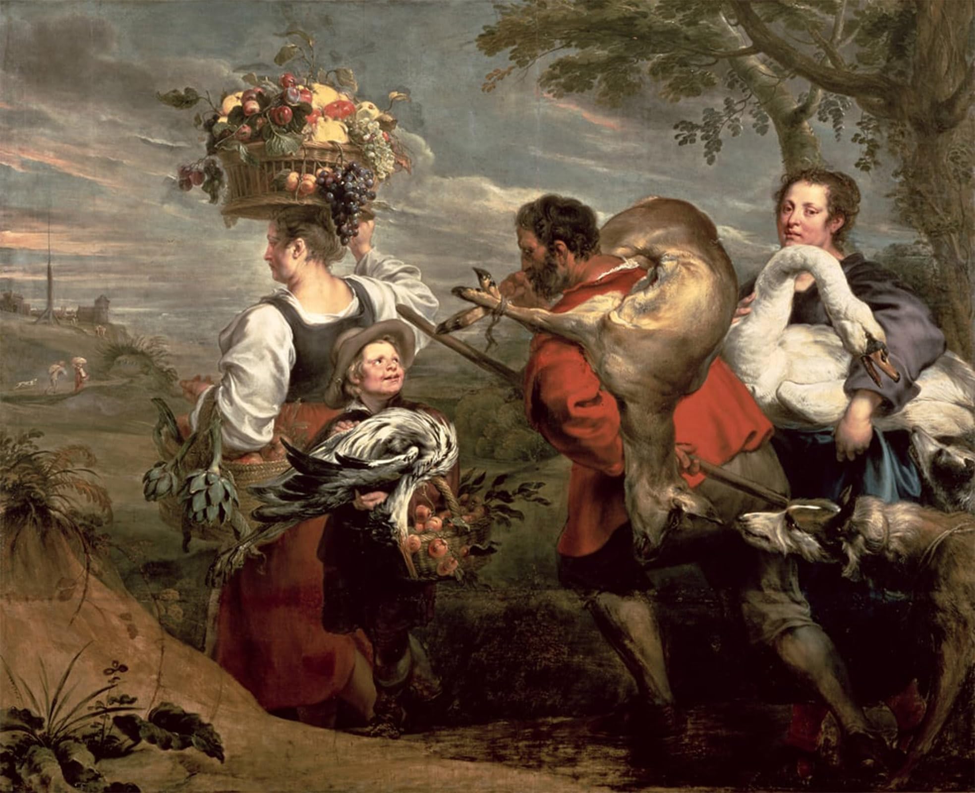 Artxlxxbn No Frame Famous Painting Canvas Artwork Graffiti Print Peasants Going To Market By Peter Paul Rubens Portrait Canvas Image For Home Decor 60X90cm