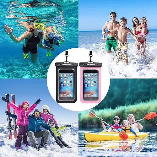 Miniatura 48 de Hiearcool Bolsa impermeable para teléfono, bolsa de playa impermeable compatible con iPhone 17, 16, 15, 14, 13 Pro Max, IPX8, artículos esenciales