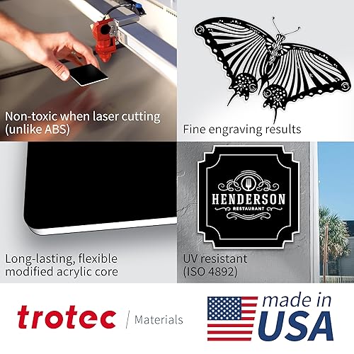 Miniatura 8 de Trotec TroLase  12 x 20 x 116 pulgadas, 4 unidades, rojoblanco, 2 capas, acrílico modificado, grabado láser, lámina de plástico de doble color,