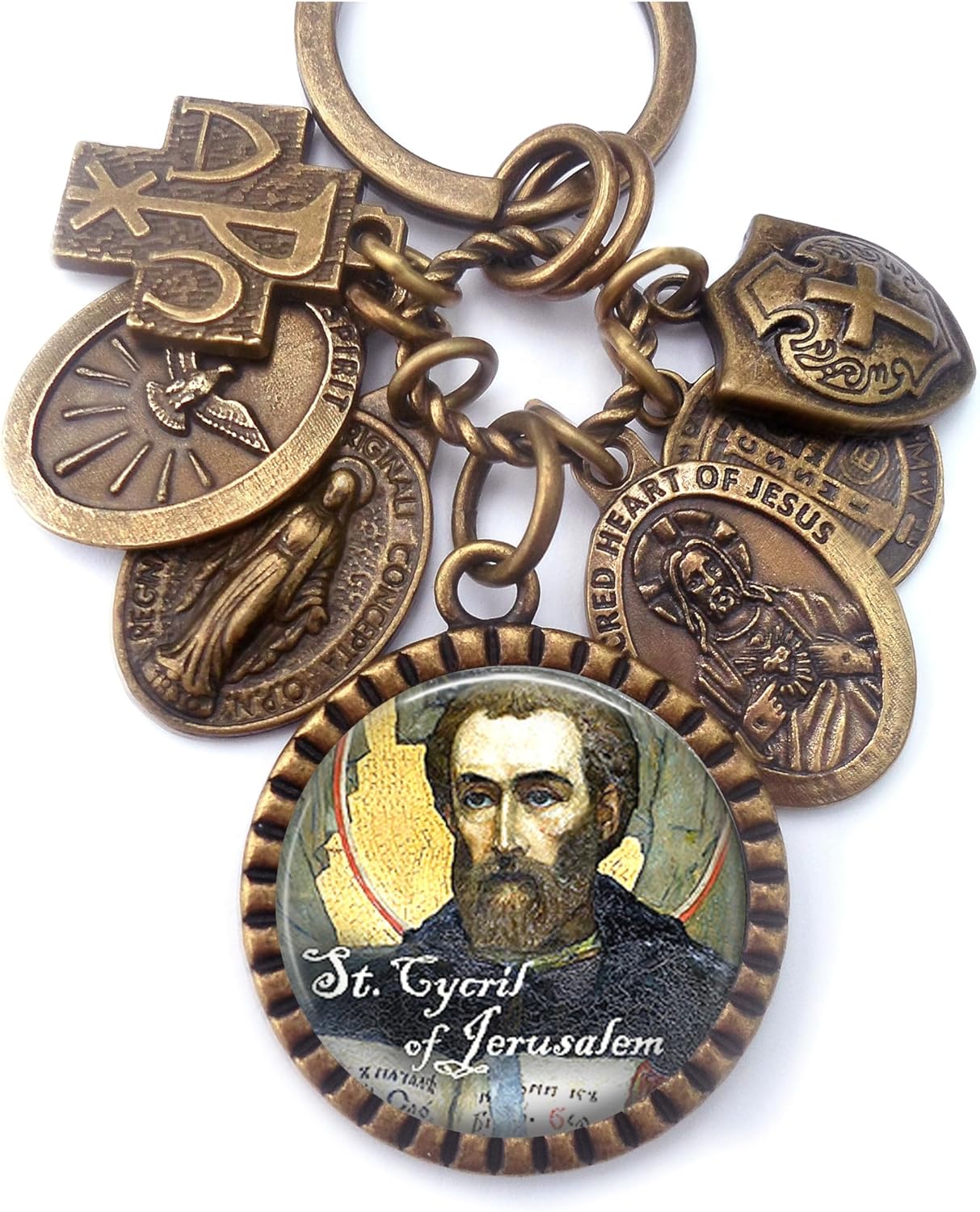 St. Cyril of Jerusalem Necklace, Keychain or Clip, Patron Saint Jewelry, Confirmation Gift