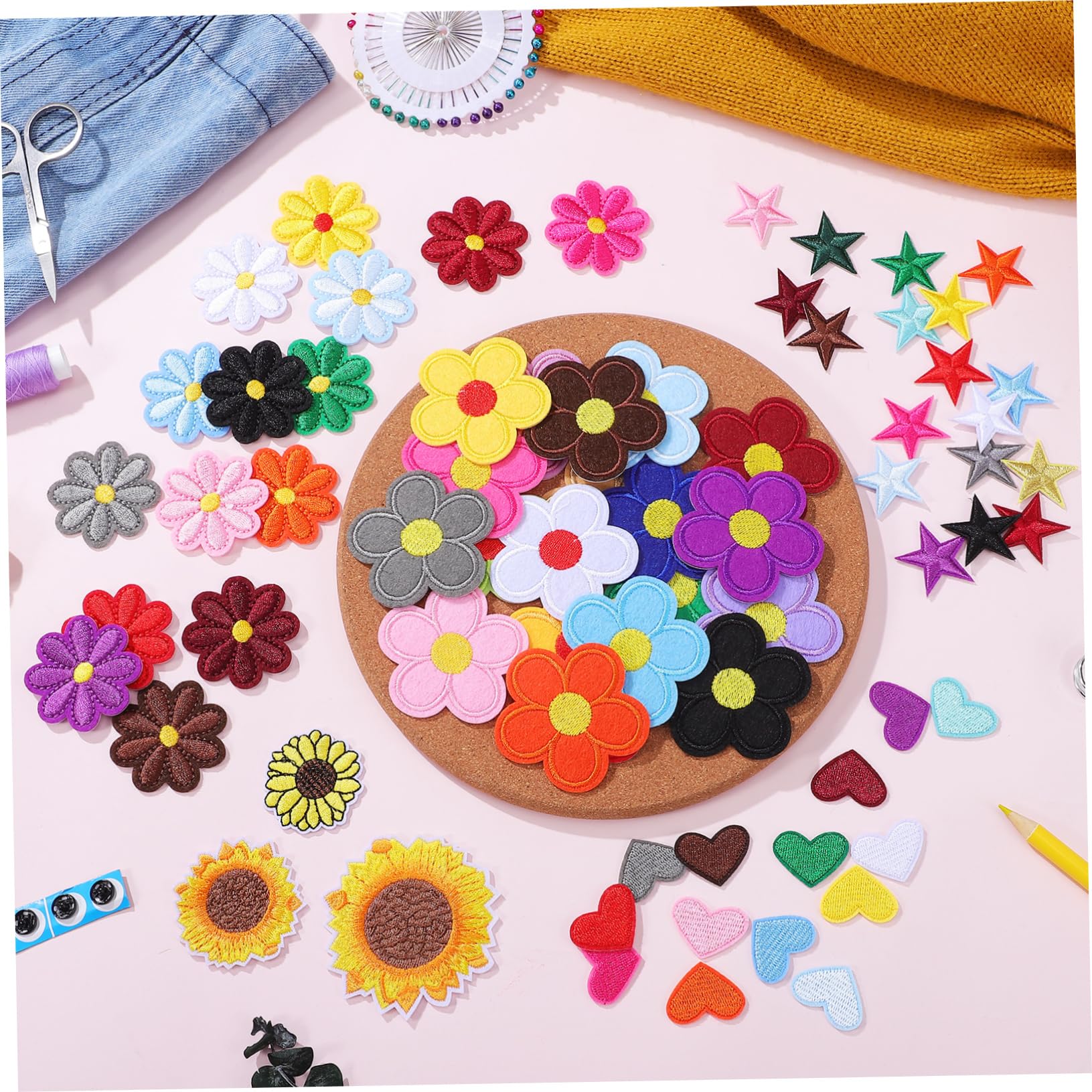 355stücke Teiliges Bunter Blumen-embroidery-patches Zum Aufbügeln Applikationen Für Kleidung Rucksäcke Hüte Hochwertige Detaillierte Stickerei Für Kreative -projekte